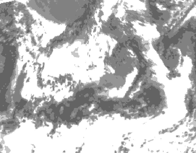 GDPS total cloud 024 hour forecast chart for Canada based on 2025/06/21 1200Z data