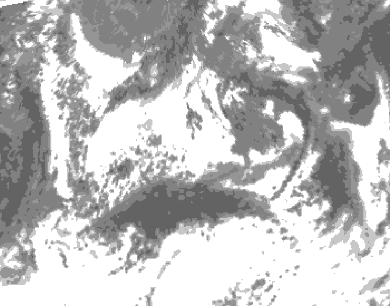 GDPS total cloud 036 hour forecast chart for Canada based on 2025/06/21 1200Z data