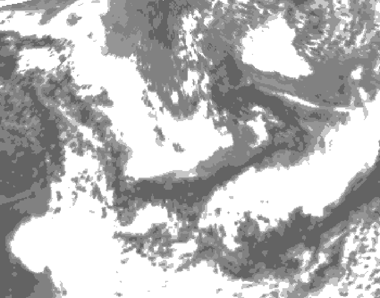 GDPS total cloud 192 hour forecast chart for Canada based on 2025/06/21 1200Z data