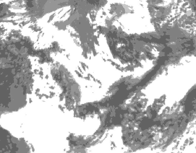 GDPS total cloud 216 hour forecast chart for Canada based on 2025/06/21 1200Z data