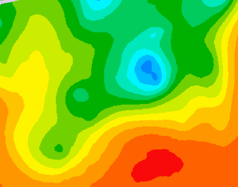GDPS 500 millibar geopotential height 012 hour forecast chart for Canada based on 2025/06/22 0000Z data