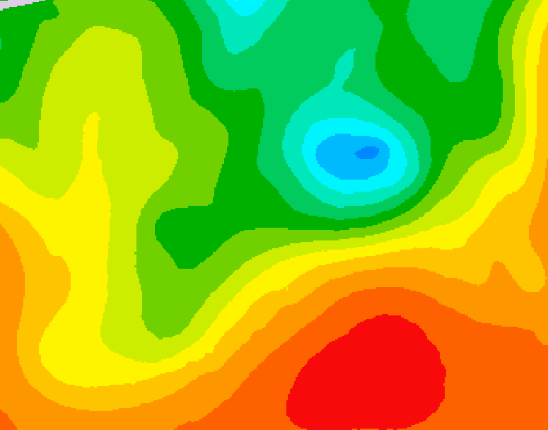 GDPS 500 millibar geopotential height 024 hour forecast chart for Canada based on 2025/06/22 0000Z data