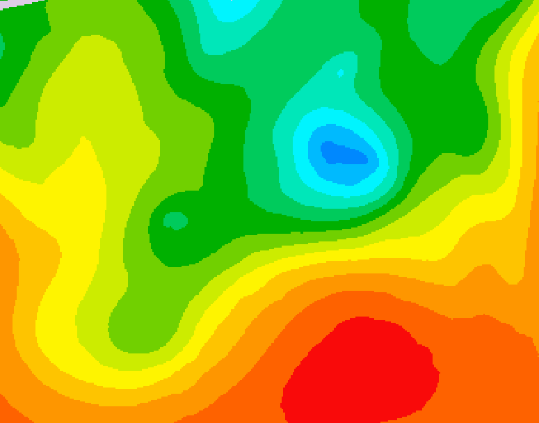 GDPS 500 millibar geopotential height 006 hour forecast chart for Canada based on 2025/06/22 1200Z data