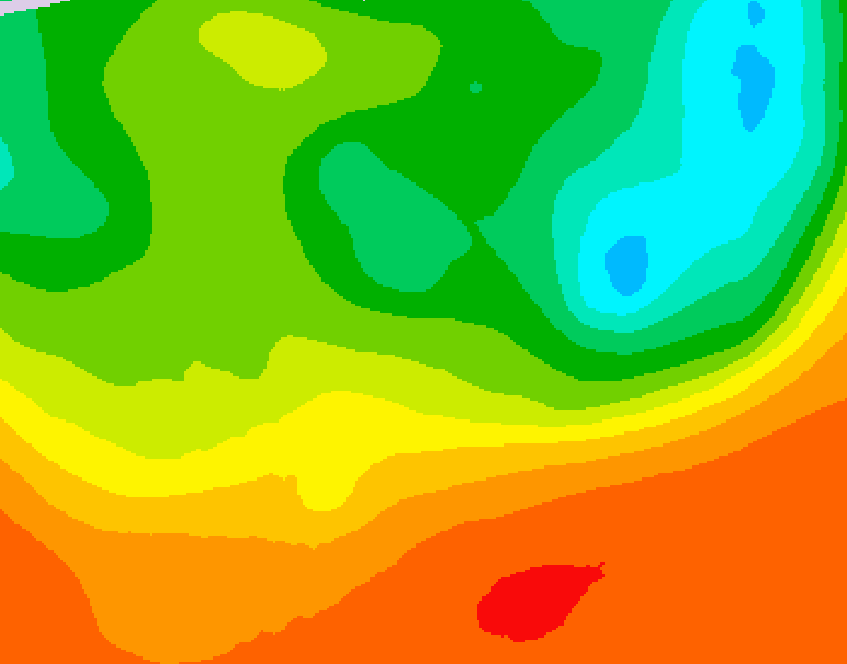 GDPS 500 millibar geopotential height 084 hour forecast chart for Canada based on 2025/06/22 1200Z data
