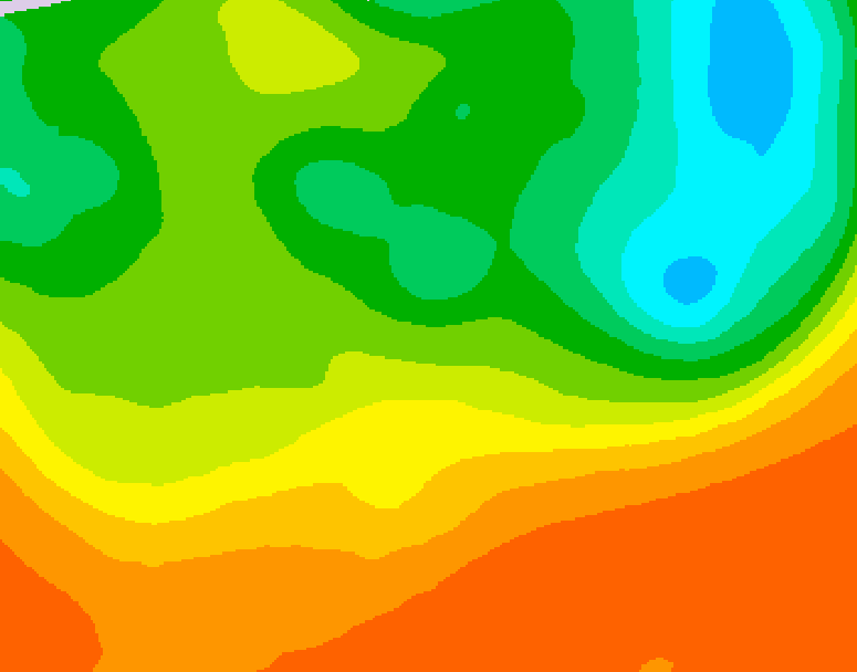 GDPS 500 millibar geopotential height 096 hour forecast chart for Canada based on 2025/06/22 1200Z data