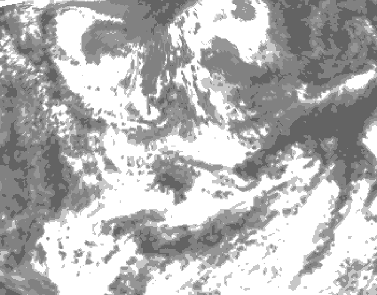 GDPS total cloud 072 hour forecast chart for Canada based on 2025/06/22 0000Z data