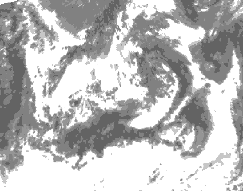GDPS total cloud 006 hour forecast chart for Canada based on 2025/06/22 1200Z data