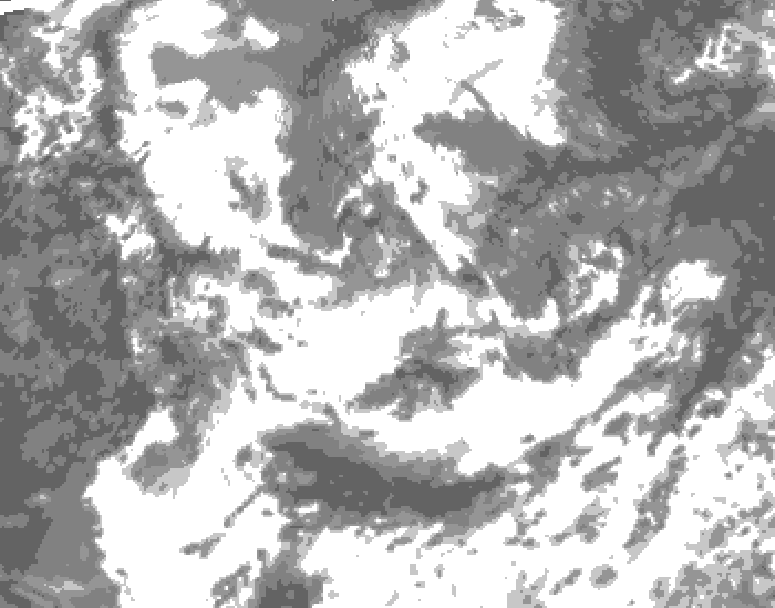 GDPS total cloud 072 hour forecast chart for Canada based on 2025/06/22 1200Z data