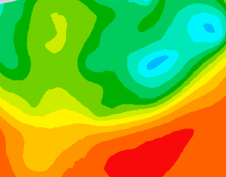 GDPS 500 millibar geopotential height 036 hour forecast chart for Canada based on 2025/06/23 1200Z data