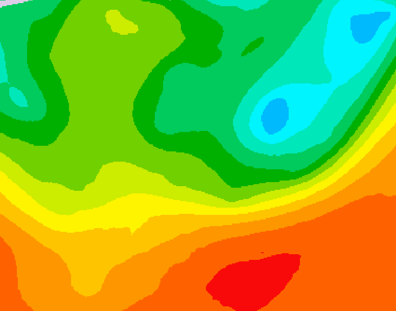 GDPS 500 millibar geopotential height 048 hour forecast chart for Canada based on 2025/06/23 1200Z data