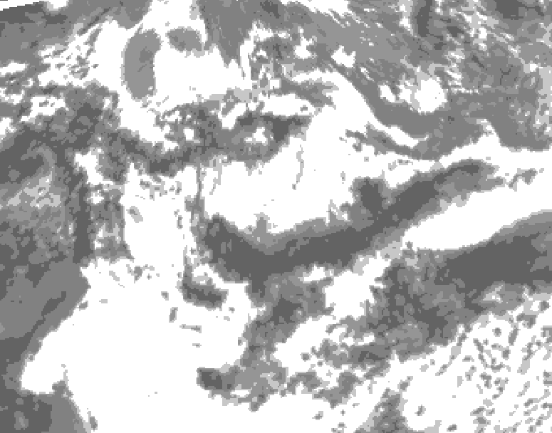 GDPS total cloud 156 hour forecast chart for Canada based on 2025/06/23 0000Z data