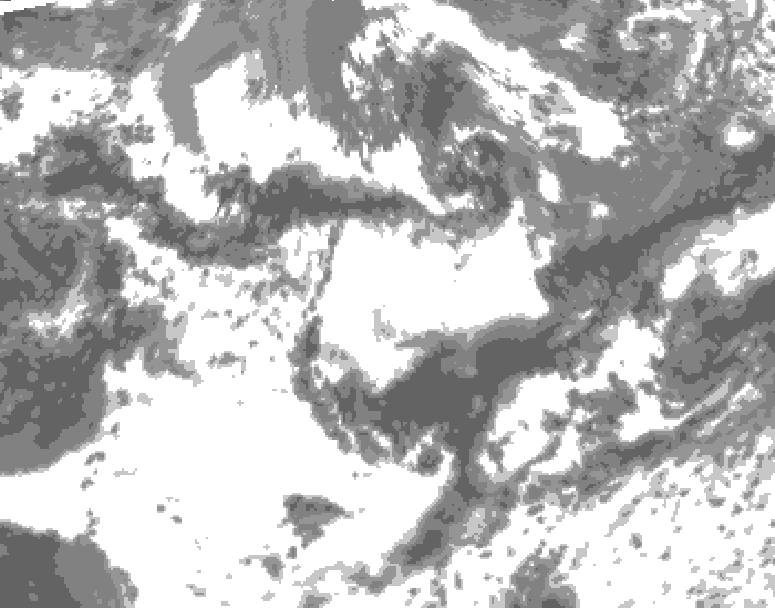 GDPS total cloud 180 hour forecast chart for Canada based on 2025/06/23 0000Z data