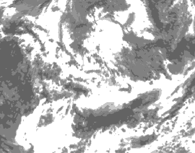 GDPS total cloud 072 hour forecast chart for Canada based on 2025/06/23 1200Z data