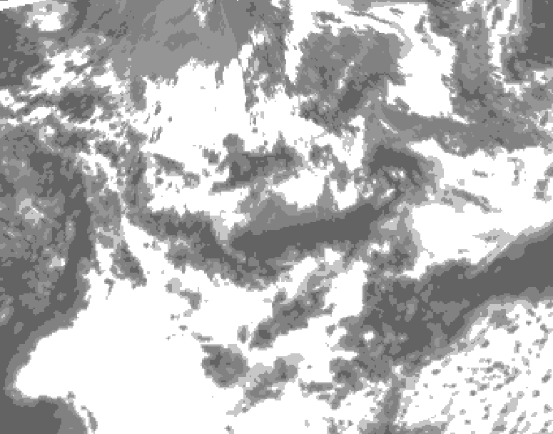 GDPS total cloud 144 hour forecast chart for Canada based on 2025/06/23 1200Z data