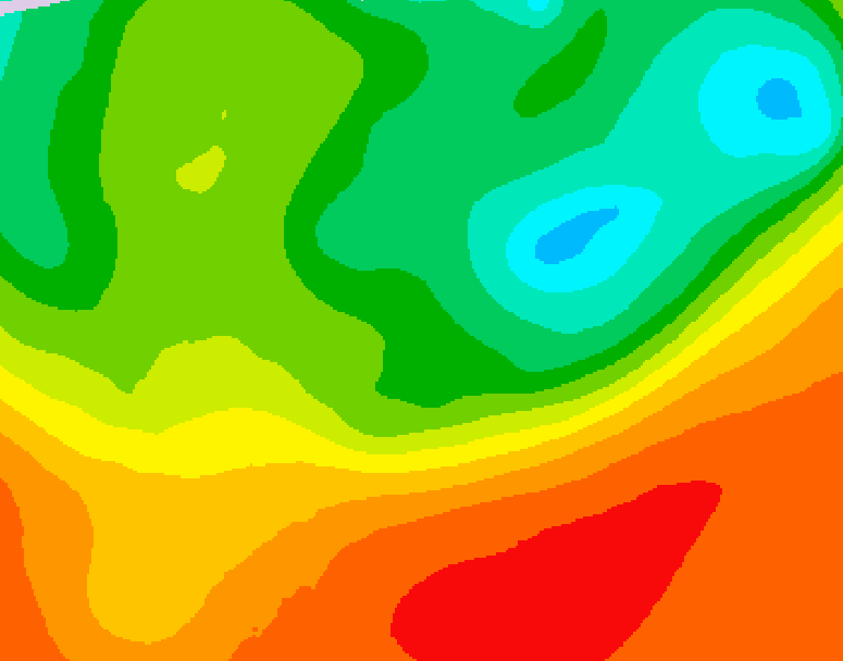 GDPS 500 millibar geopotential height 024 hour forecast chart for Canada based on 2025/06/24 0000Z data