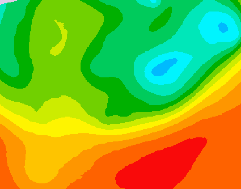 GDPS 500 millibar geopotential height 012 hour forecast chart for Canada based on 2025/06/24 1200Z data