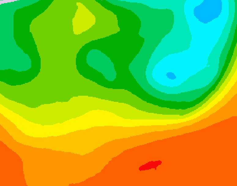 GDPS 500 millibar geopotential height 036 hour forecast chart for Canada based on 2025/06/24 1200Z data