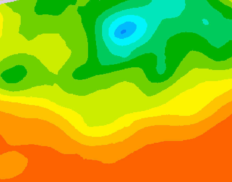 GDPS 500 millibar geopotential height 132 hour forecast chart for Canada based on 2025/06/24 1200Z data