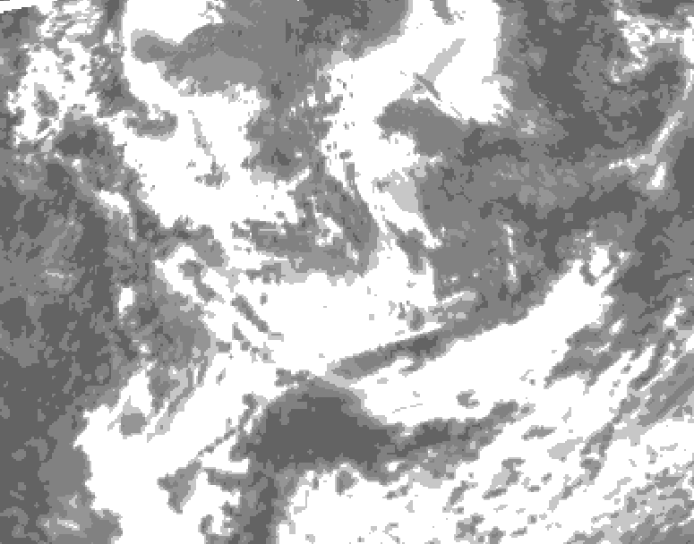 GDPS total cloud 036 hour forecast chart for Canada based on 2025/06/24 0000Z data