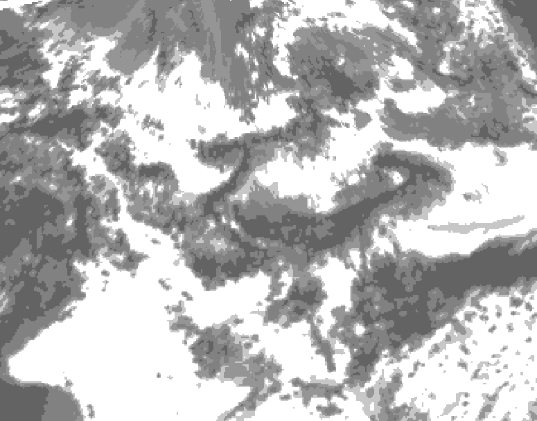 GDPS total cloud 132 hour forecast chart for Canada based on 2025/06/24 0000Z data