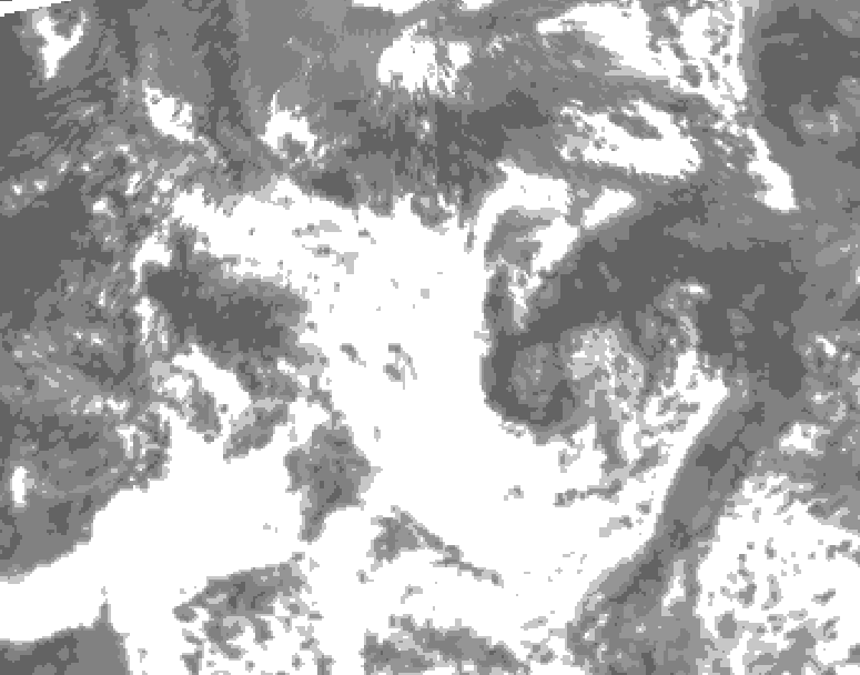 GDPS total cloud 210 hour forecast chart for Canada based on 2025/06/24 0000Z data