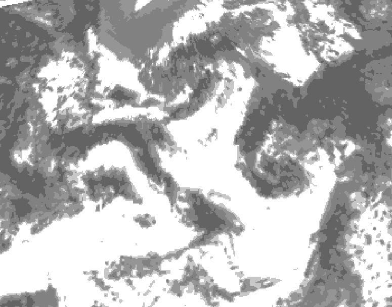 GDPS total cloud 234 hour forecast chart for Canada based on 2025/06/24 0000Z data