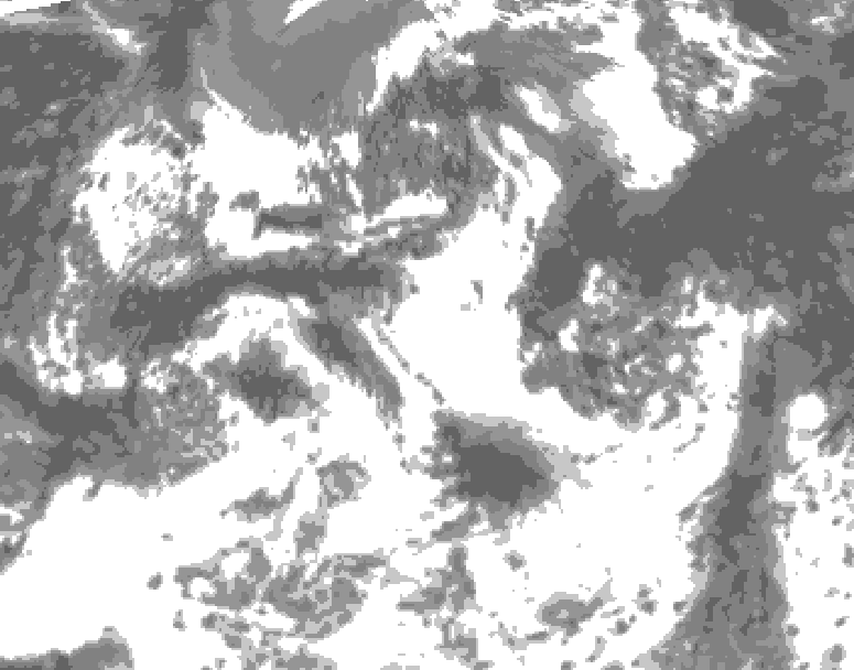 GDPS total cloud 240 hour forecast chart for Canada based on 2025/06/24 0000Z data