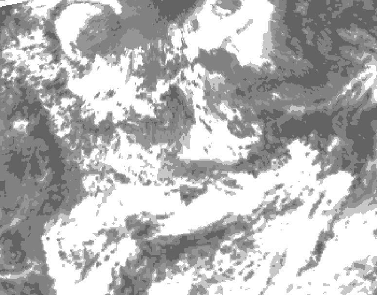 GDPS total cloud 012 hour forecast chart for Canada based on 2025/06/24 1200Z data