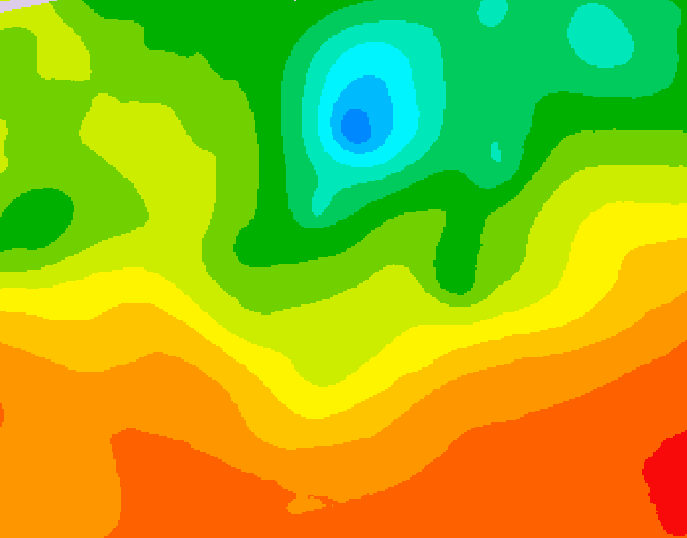 GDPS 500 millibar geopotential height 132 hour forecast chart for Canada based on 2025/06/25 0000Z data