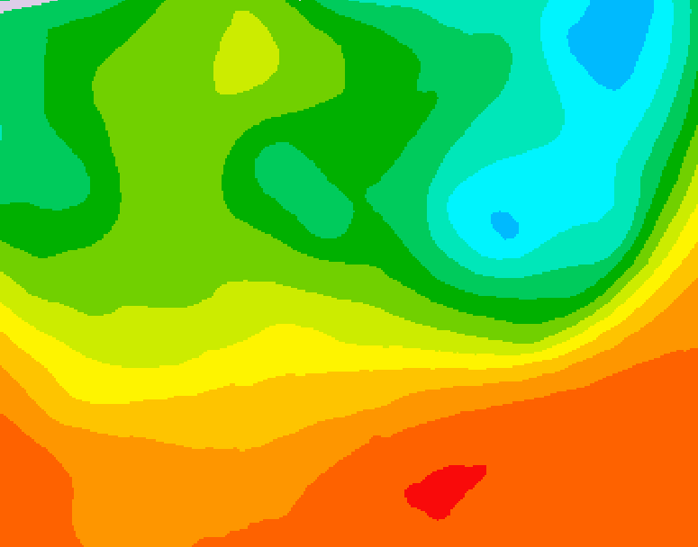 GDPS 500 millibar geopotential height 012 hour forecast chart for Canada based on 2025/06/25 1200Z data