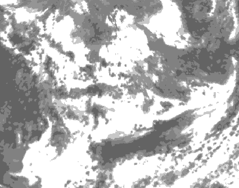 GDPS total cloud 036 hour forecast chart for Canada based on 2025/06/25 0000Z data