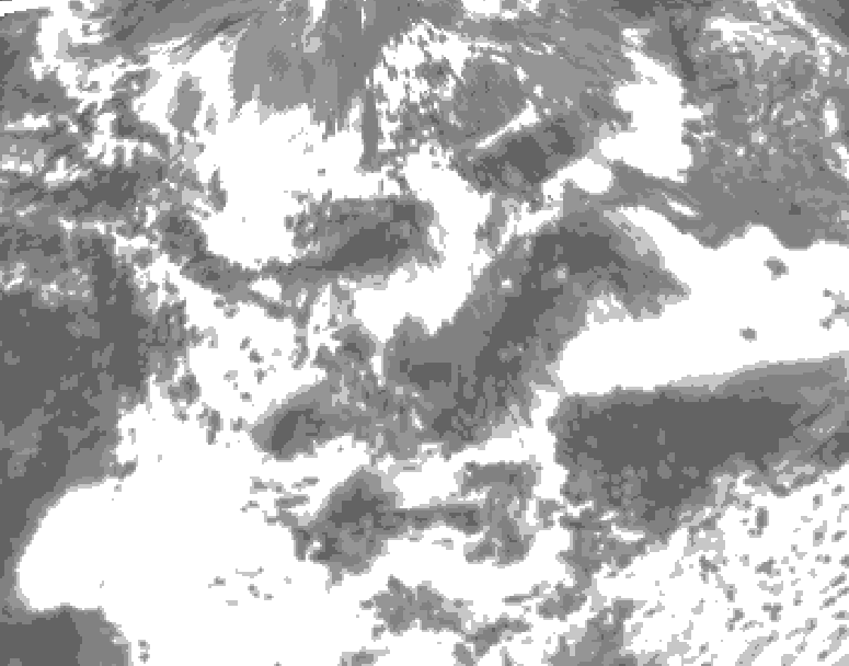 GDPS total cloud 108 hour forecast chart for Canada based on 2025/06/25 0000Z data