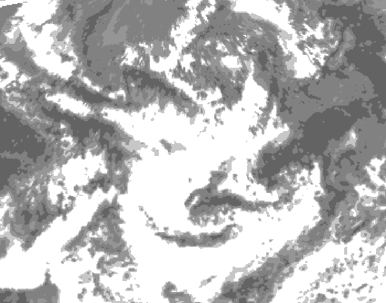 GDPS total cloud 186 hour forecast chart for Canada based on 2025/06/25 0000Z data