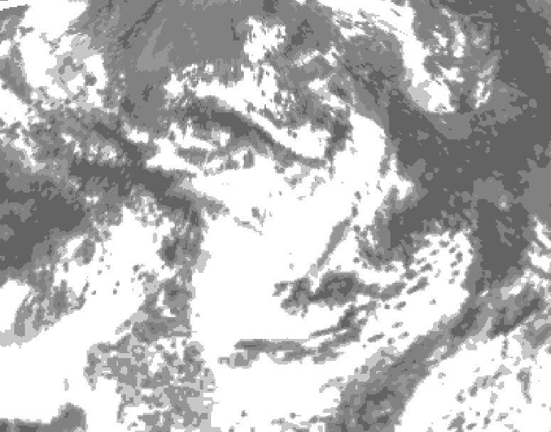 GDPS total cloud 192 hour forecast chart for Canada based on 2025/06/25 0000Z data