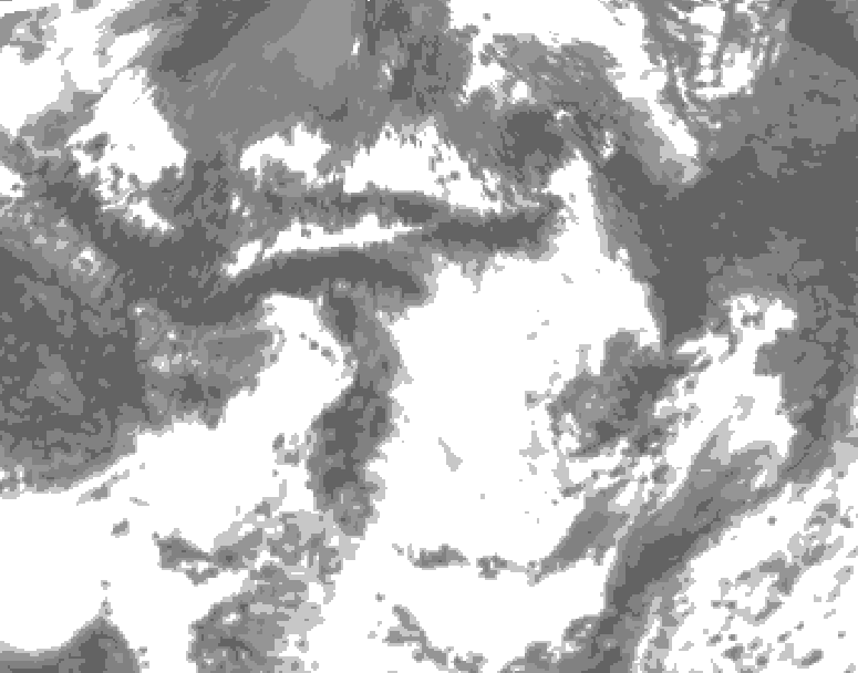 GDPS total cloud 210 hour forecast chart for Canada based on 2025/06/25 0000Z data
