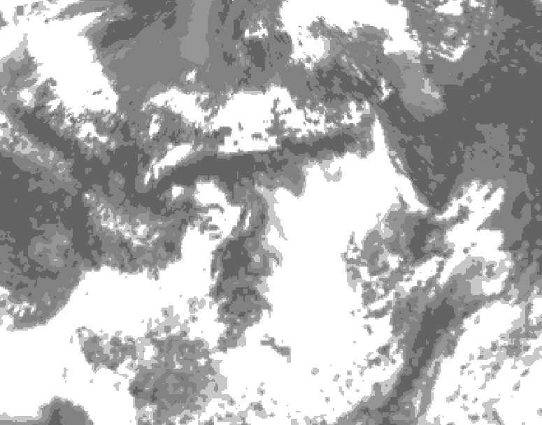 GDPS total cloud 216 hour forecast chart for Canada based on 2025/06/25 0000Z data