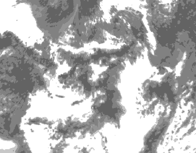 GDPS total cloud 234 hour forecast chart for Canada based on 2025/06/25 0000Z data