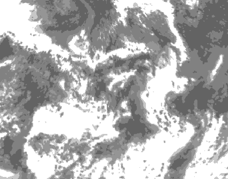 GDPS total cloud 240 hour forecast chart for Canada based on 2025/06/25 0000Z data