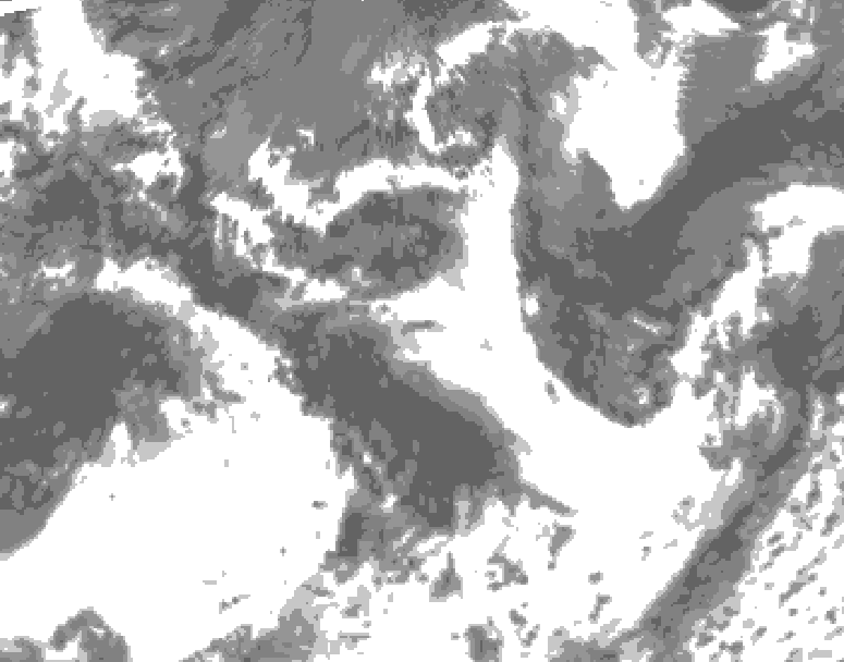 GDPS total cloud 216 hour forecast chart for Canada based on 2025/06/25 1200Z data