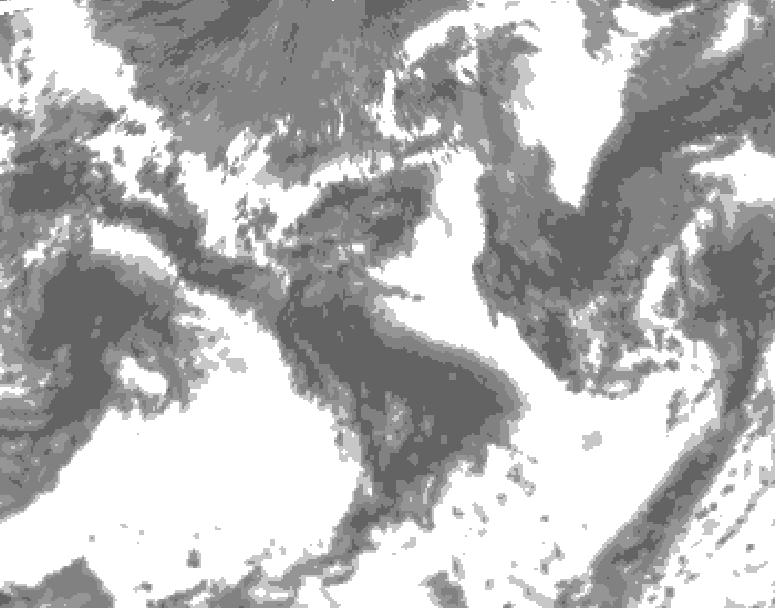 GDPS total cloud 222 hour forecast chart for Canada based on 2025/06/25 1200Z data