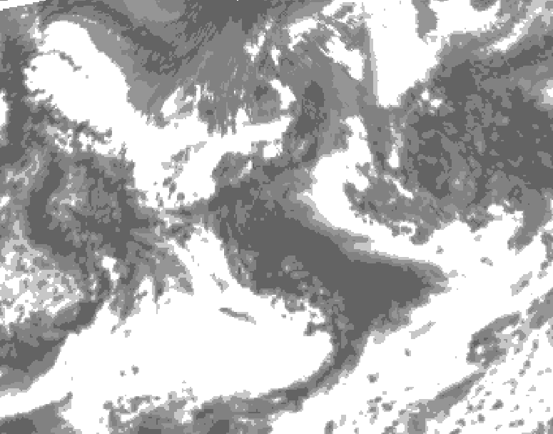 GDPS total cloud 240 hour forecast chart for Canada based on 2025/06/25 1200Z data