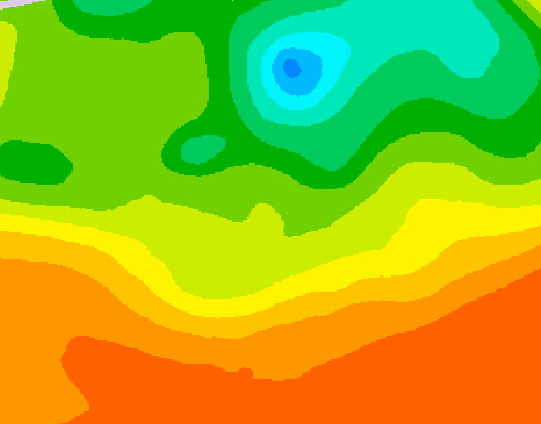 GDPS 500 millibar geopotential height 048 hour forecast chart for Canada based on 2025/06/27 1200Z data