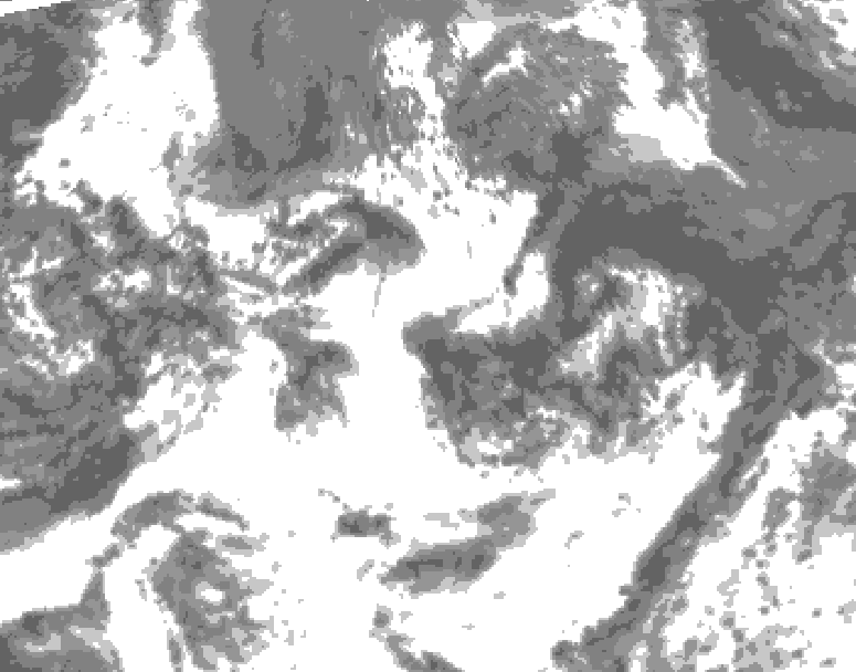 GDPS total cloud 126 hour forecast chart for Canada based on 2025/06/27 1200Z data