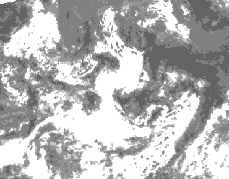 GDPS total cloud 132 hour forecast chart for Canada based on 2025/06/27 1200Z data