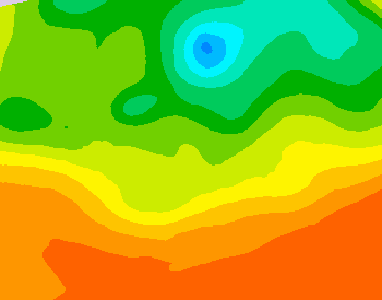 GDPS 500 millibar geopotential height 036 hour forecast chart for Canada based on 2025/06/28 0000Z data