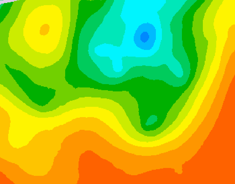 GDPS 500 millibar geopotential height 132 hour forecast chart for Canada based on 2025/06/28 0000Z data