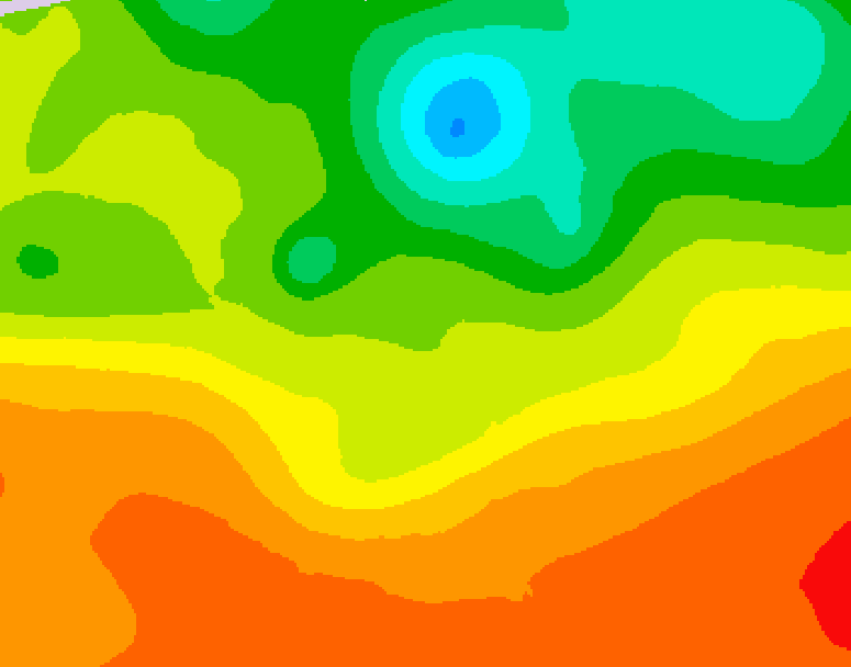 GDPS 500 millibar geopotential height 036 hour forecast chart for Canada based on 2025/06/28 1200Z data