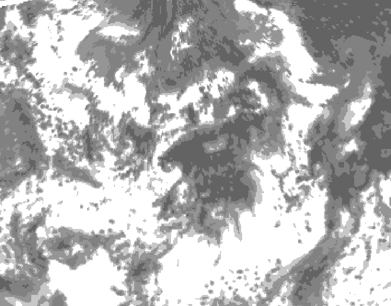 GDPS total cloud 168 hour forecast chart for Canada based on 2025/06/28 0000Z data