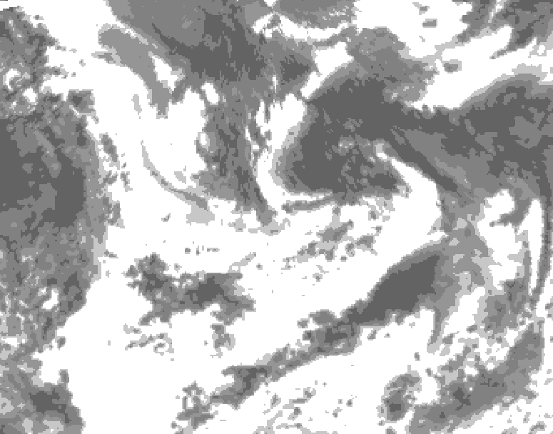 GDPS total cloud 210 hour forecast chart for Canada based on 2025/06/28 0000Z data