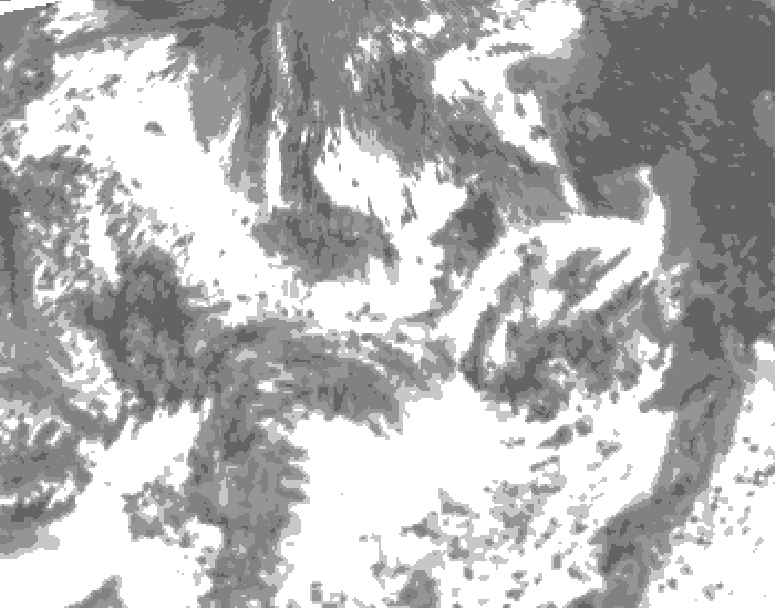 GDPS total cloud 132 hour forecast chart for Canada based on 2025/06/28 1200Z data